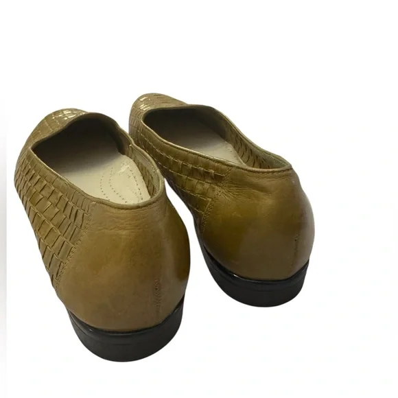 Trotters Vintage Woven Leather Loafers Women's 12N Olive Brown - Picture 6 of 10